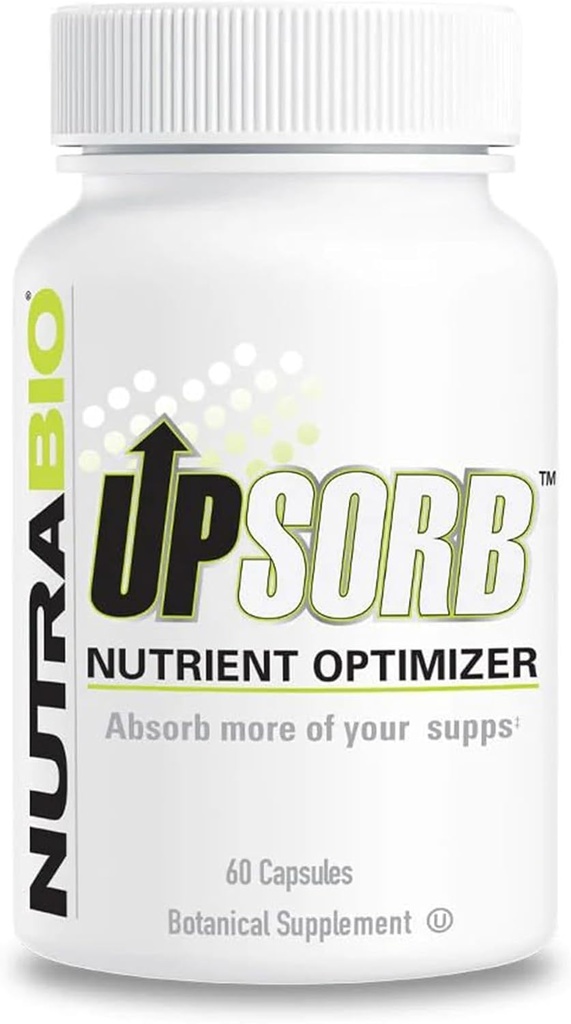 NutraBio UpSorb - Supplément BioPerine- Enhancer de biodisponibilité nutritive avec extrait de poivre noir - 60 capsules végétales