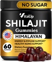 Gummies Himalayan Shilajit pour les hommes et les femmes - Pure Shilajit pour les hommes Gummies - Suppléments sans sucre avec l'acide fulvic - Vieillissement en santé, immunitaire et soutien énergétique - 60 Compte