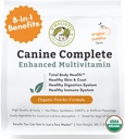 Wholistic Pet Organics Canine Complete - Poudre de multivitamines pour chien - 4 Lb - Vitamines et suppléments quotidiens pour chien pour les aliments maison - Système immunitaire, peau, manteau et santé générale - Petite et grande race