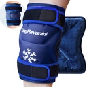KingPavonini XXL Knee Ice Pack Enveloppe autour du genou entier Après Chirurgie, grand pack gel réutilisable pour blessures, soulagement de la douleur, gonflement, blessures sportives, 1 pack (bleu)