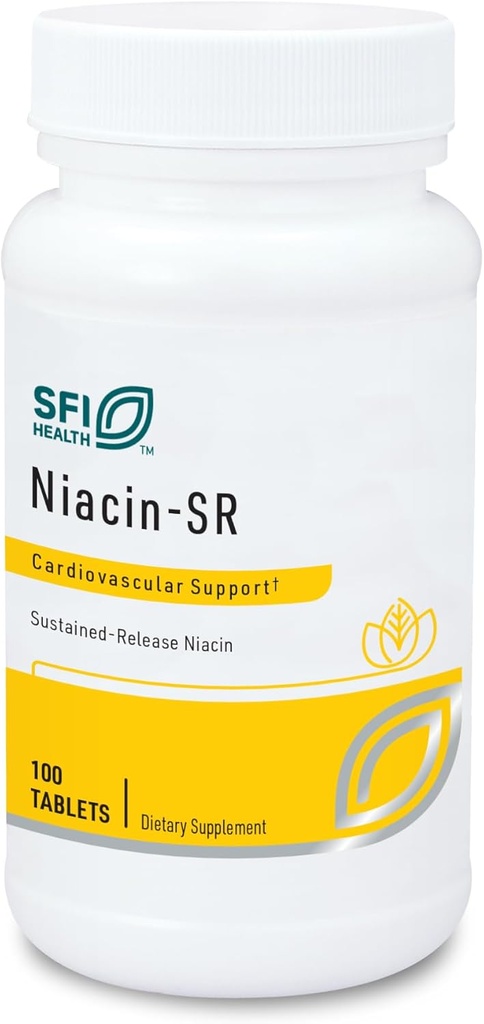 Klaire Labs Santé SFI Niacin-SR - 500 Milligrammes Diffusion prolongée Vitamine essentielle B3 pour éviter la grippe, la dose réglable et l'hypoallergène (100 comprimés notés)