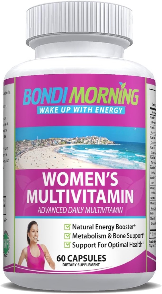 Multivitamin for Women - with Essential Vitamins, Minerals & Antioxidants, Natural Female Immune System & Metabolism Support, Women’s Energy Multivitamin Supplement. 60 Capsules