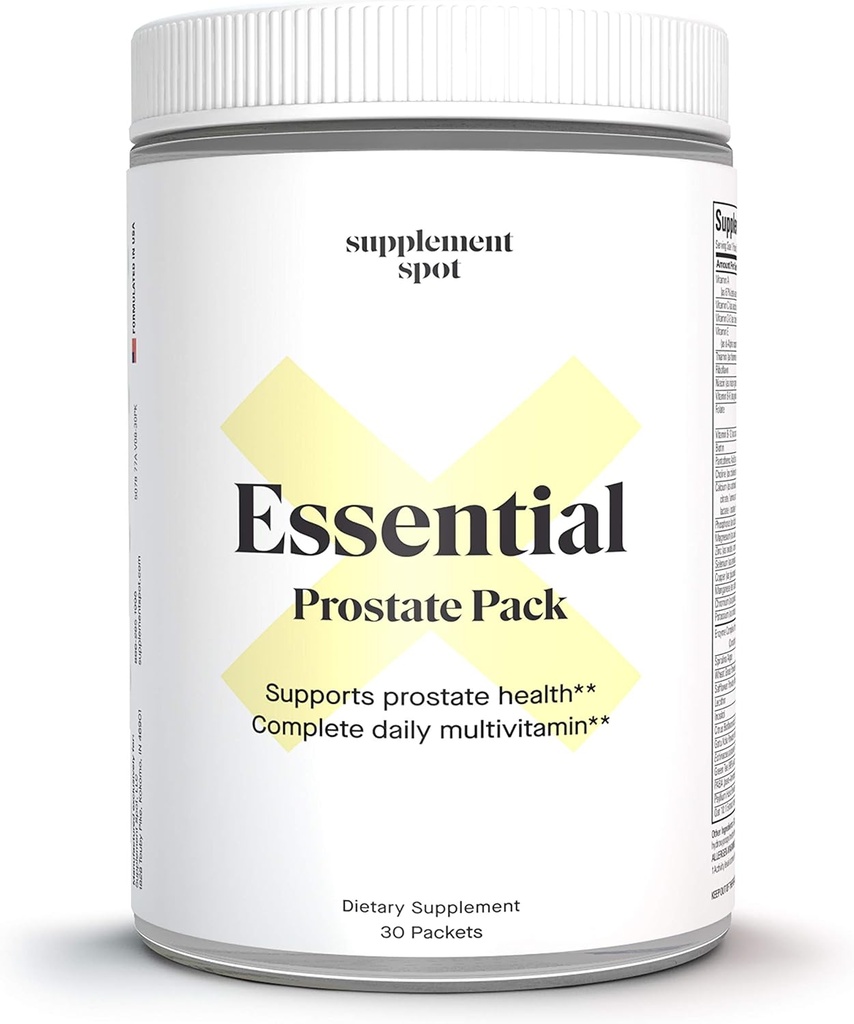 Pack santé essentiel de la prostate - Suppléments multivitamines quotidiens pour les hommes avec/saw Palmetto, vitamines, minéraux - Multivitamines quotidiennes pour les hommes pour soutenir la prostate et la santé globale - 30 paquets