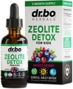 Détox zéolite pour enfants gouttes liquides - Clinoptilolite avancée avec vitamines pures B12 & D - Enfants corps doux nettoyage quotidien Focus et discours extra Clinoptilolite gouttes zéolite nettoyage supplément 2oz