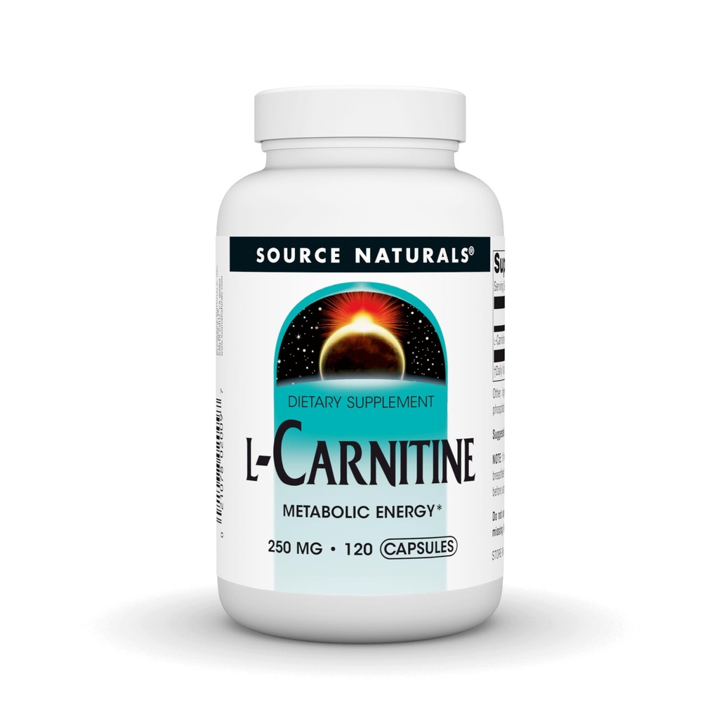 Source Naturals L-Carnitine, Énergie métabolique*, 250mg - 120 Capsules
