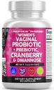 Nutraceutiques propres Probiotiques vaginaux pour les femmes avec canneberge, D-mannose, prébiotiques, soutien de l'équilibre du pH, santé féminine, nettoyage du tract urinaire – Capsule alternative aux gommes – 60 Nombre