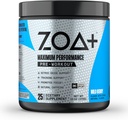 ZOA+ Zero Sugar Pre Workout Poudre, Berry Sauvage - NSF certifié pour le sport avec électrolytes, créatine, Beta Alanine, Ginkgo Biloba, 200mg caféine - 25 portions