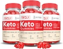 (3 Pack) Truly Keto ACV Gummies Formule avancée 1000MG Truly Keto Gummies vinaigre de cidre de pomme formulé avec le jus de pomme de grenade poudre B12 Vegan Non OGM 180 Gummys