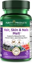Produits de pureté Cheveux, peau + ongles Melt 1000mcg B-12 + 2500mcg Biotine Énergie Melt - Delicious Berry Lemonade Saveur avec/Super Fruits - B12 méthylcobalamine - 30 comprimés de fusion