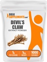 BulkSupplements.com Poudre d'extrait de griffe du diable - de la racine de griffe du diable, supplément à base de plantes - végétalien et sans gluten, 1g par portion, 1kg (2,2 lb) (paquet de 1)