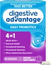 Avantage digestif Probiotiques pour la santé digestive, Probiotiques quotidiens pour les femmes et les hommes, Soutiens Gut Health, Bloating occasionnel & Diarrhée, Désagrément Abdominal Mineur, & Immune Support, 80ct Capsules