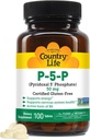 Country Life P-5-P Vitamine B6 – Biodisponible Pyridoxal-5-Phosphate Supplément pour l'énergie, le soutien du système nerveux et la croissance des globules rouges – Certifié sans gluten, végétalien, non OGM – 100 capsules