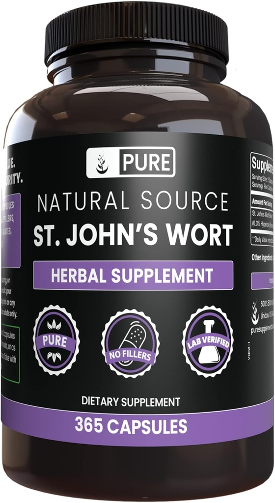 PURE ORIGINAL INGREDIENTS St. John's Wort (365 Capsules) No Magnesium Or Rice Fillers, Always Pure, Lab Verified
