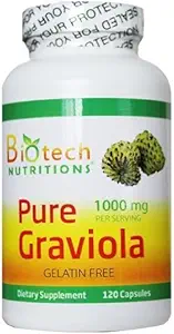 Graviola pure Annona Muricata, 1000 mg, 120 capsules végétales