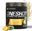 Poudre de pré-entraînement ONESHOT pour les hommes et les femmes - BCAAS Amino Acids Supplément poudre, 200 mg de caféine, bêta-alanine poudre, Citrulline Malate poudre de pré-entraînement - Mangue ananas - 30 portions