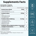 Probiotiques Femmes Hommes Gut Santé: Digestive Santé Immune Soutien étagère de soulagement de ballonnement Straines stables 35B UFC par complexe de capsules avec prébiotiques Postbiotique Quercetin & Curcumin Dietary Supplement