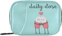 Naanle Pills Cartoon Pills Heart Pill Box 7 Day Case Bag Organisateur de voyage avec Zipper Portable Weekly Taille compacte pour le support de supplément de vitamine Un Cartoon Rouge Bleu 4,6 x 3,14 x 1,88 pouce 0,12 kg