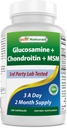 Meilleurs naturels Glucosamine Chondroïtine et MSM (non-OGM) - Promotion de la santé conjointe - 180 Compte