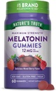 Nature's Truth Melatonin Gummies , 12mg , supplément sans gluten et sans OGM