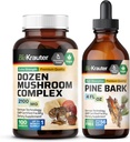 BIO KRAUTER Dozen Champignon 100 Capsules & Teinture d'écorce de pin 4 Fl. Oz.