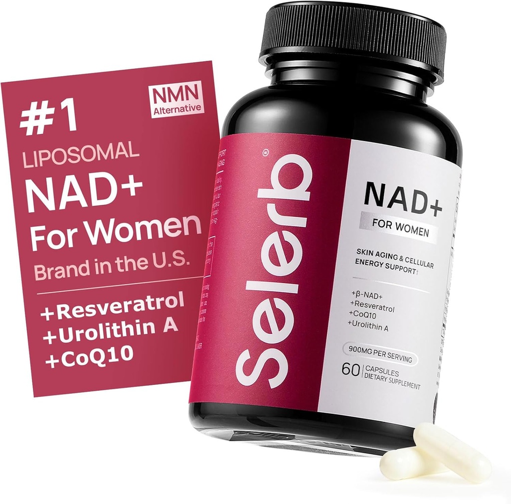 NAD+ Supplément pour les femmes - NMN Alternative avec β-NAD+, Trans-Resveratrol, CoQ10, D-Ribose - favorise le renouvellement cellulaire, l'énergie et la santé radiante de la peau - 60 capsules avancées