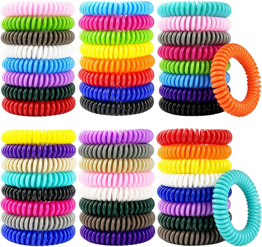 Mosquito Repellent Bracelets 50 Pack, Individually Wrapped Mosquito Repellent Bands with 60 Pcs Mosquito Repellent Stickers, DEET-Free Mosquito Wristbands Patches for Adults and Kids Indoor Outdoor