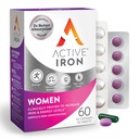 Supplément en fer actif 25mg + Multivitamine pour les femmes – Prouvé cliniquement pour augmenter l'énergie et réduire la fatigue – Fer doux, non constipant + femmes Multivitamine – 30 capsules + 30 comprimés