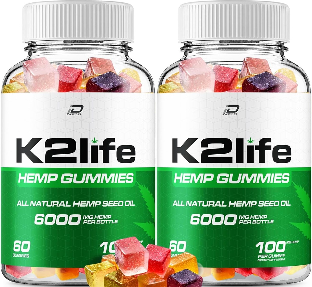 Gommies de chanvre K2Life - avec extrait de chanvre Gommies de chanvre K2 Life Supplément à base de plantes Tinnitus, soutien à la santé et au mieux-être, formule avancée K2Life Gummy (2 pack - 120 gommies)