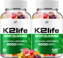 Gommies de chanvre K2Life - avec extrait de chanvre Gommies de chanvre K2 Life Supplément à base de plantes Tinnitus, soutien à la santé et au mieux-être, formule avancée K2Life Gummy (2 pack - 120 gommies)