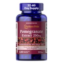 Puritan's Pride Premium Pomegranate Extract 250mg, supplément alimentaire pour la santé antioxydante et le vieillissement en santé, 40% acide ellagique,120 capsules à libération rapide (paquetage mai vary)