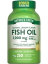 L'huile de poisson de vérité de la nature 2000 mg de 600 mg d'oméga 3 de 250 Softgels