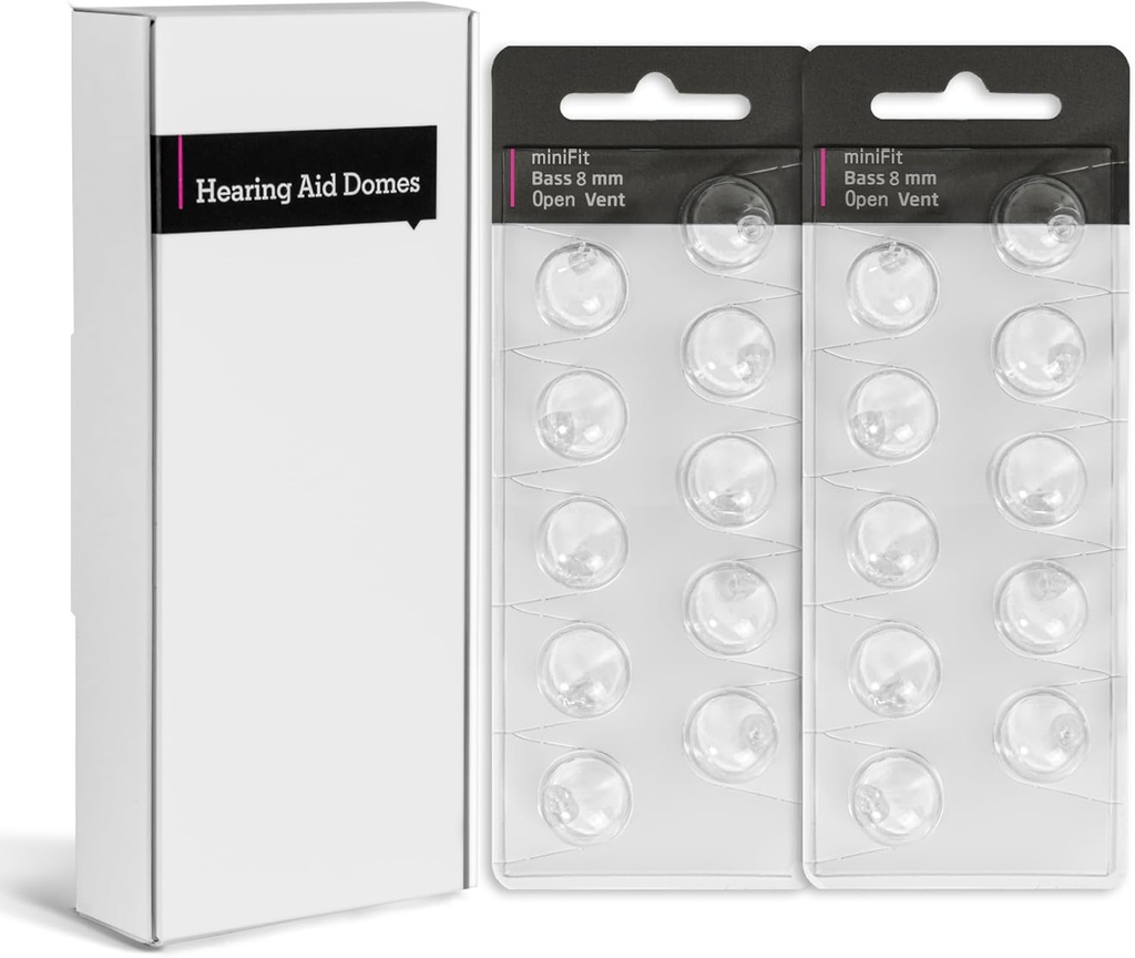 Domes d'appareil auditif pour basse minifit oticon 8mm Vent ouvert– Casquettes d'oreille de remplacement, Conseils d'oreille en silicone & accessoires d'oticon