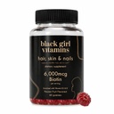 Vitamines de fille noire - cheveux, peau et ongles Gommies avec biotine (6000 mcg), zinc, sans gélatine, vitamine A et vitamine E - sans gluten. Fabriqué aux États-Unis (Fruits de passion, 60 comtes) 30 jours de ravitaillement