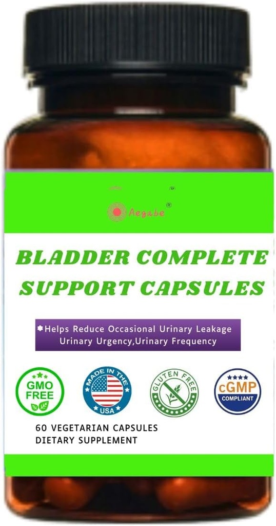 Supplément de contrôle de la vésicule pour réduire la fréquence urinaire, l'urgence et la fuite,Potent 5 ingrédients formule avec extrait de graines de citrouille, canneberge, vitamine D3, pour les hommes et les femmes, 60 jours d'approvisionnement