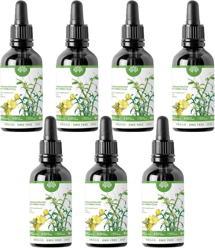 Dendrobium & Mullein extrait gouttes à base de plantes Powerful Lung Support, Dendrobium & Mullein extrait gouttes à base de plantes, soin des plantes Essence (7pcs)