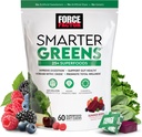 FACTEUR DE FORCE Plus intelligent Greens Superfood Chews, Greens et Superfoods avec Probiotiques, Antioxydants et Fibre, Supplément Greens pour soutenir la digestion, l'oxyde nitrique et l'énergie, 60 Chews doux
