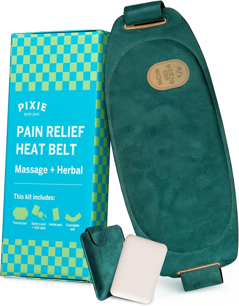 Plaquette de chauffage Pixie Période pour les crampes - Plaquette de chauffage la plus épaisse - Inconcevable sous les vêtements - Meilleur appareil portable de protection contre la douleur avec chaleur sur le marché - Heures de protection contre la douleur menstruelle