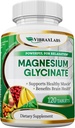 VibraxLabs Supplément glycinate de magnésium, 400mg, pour les hommes et les femmes, pour le stress, l'énergie, les crampes musculaires, le soutien articulaire, chélaté, haute absorption, non laxatif, sans gluten