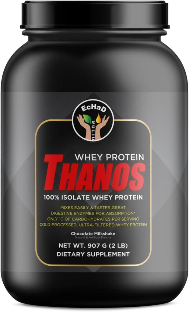 EcHAD Whey Protein Thanos - 100% Isolate Whey Protein, Chocolate Milkshake Flavor, 907 G (2 LB) - Supplément alimentaire