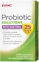 GNC Solutions probiotiques avec enzymes, fournit un soutien digestif et immunitaire, 25 milliards d'UFC, 60 capsules végétariennes, 60 portions