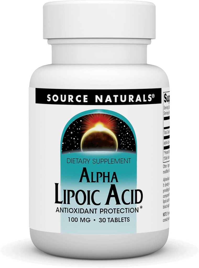 Alpha acide lipoïque 100mg Source Naturals, Inc. 30 onglets