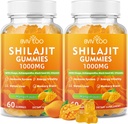 2 Packs Shilajit Gummies 1000mg Sugar Free - Shilajit Supplement for Men & Women - High in 85+ Trace Minerals & Fulvic Acid - Energy, Brain, Immunity - 120 Gummies