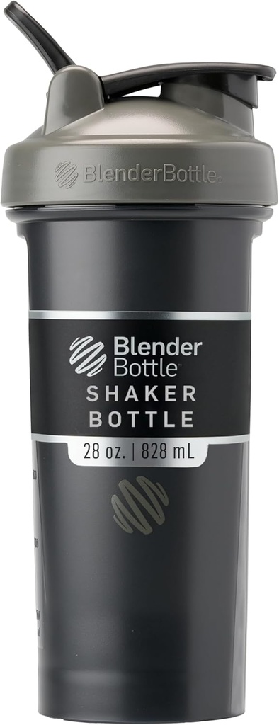Bouteilles de mélange Classic V2 Bouteille de Shaker Parfaite pour Shakes Protein et Préentraînement, 28-Ounce, Gris/Noir, Black Shadow