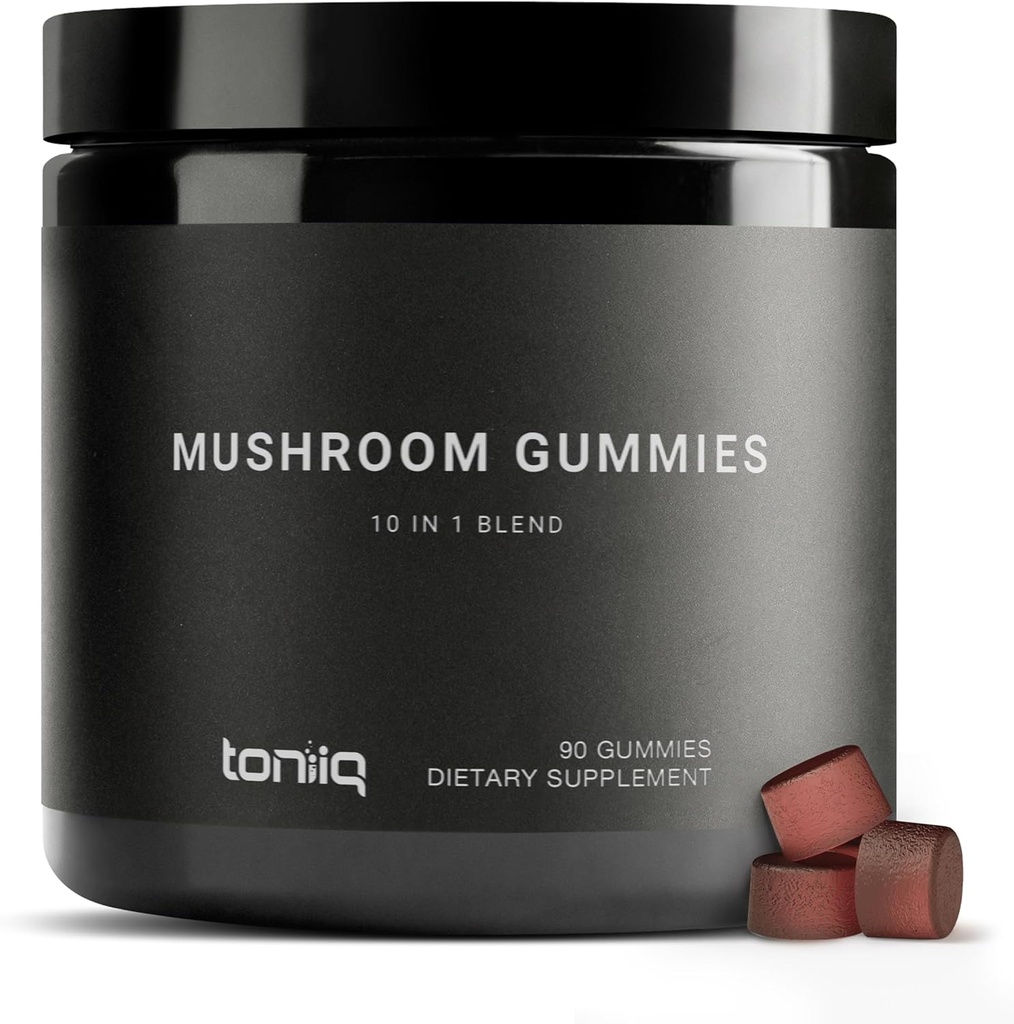 Mushroom Gummies - Ultra High Potency 10:1 Extract with Lion’s Mane, Chaga & Reishi - Powerful 10-Mushroom Blend - Third-Party Lab Tested - 90 Gummies