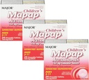 MAJOR Enfants Mapap Acétaminophène 160 mg Comprimés à croquer - Réducteur de douleur/réducteur de fièvre - Aspirine libre - Ibuprofène libre - pour les âges 2 à 11-24 Nombre (3 paquets)