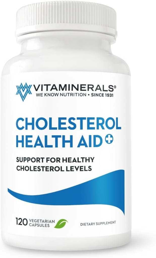 Vitamineerals® 125 Cholestérol Health Aid Plus de Niacine de CoQ10 de l'ail 60 Capsules végétales