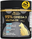 95% Omega 3 Huile de poisson pour chiens et chats, Formulé avec l'huile de saumon transformée RTG, maximum EPA et DHA, soutient le cœur, la peau, le manteau, l'articulation, la santé du coeur et de l'ignune, 100 gels doux