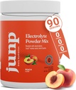 JUNP Electrolytes en poudre Pas de sucre Pas de glucides, Orchard Fresh Juicy Peach Keto Electrolyte Drink Mix, Potassium et sel Poudre d'hydratation Electrolytes Zéro Calorie Sans sucre Poudre d'électrolyte, 90 portions