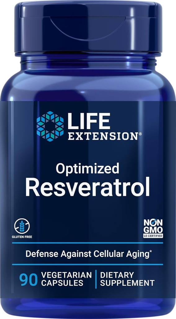 Prolongation de vie Optimisé Resvératrol, 90 Capsules végétariennes