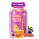 Squiggles Sniffle Berries Gommies de baies d'eau avec propolis d'abeille & Echinacea, Kids Immune Booster, Gommies de propolis pour la santé, Vitamines de Toddler pour le soutien immunitaire, Tasty Chewy Gummy (100 comte)